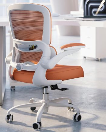 Office Chair - Ergonomic Desk Chair with Adjustable Lumbar Support, Mesh Computer Chair, Executive Chairs for Home Office Comfortable Lumbar Support (Orange)