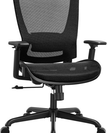 Mesh Office Chair,Ergonomic Computer Desk Chair,Sturdy Task Chair- Adjustable Lumbar Support & Armrests,Tilt Function,Comfort Wide Seat,Swivel Home Office Chair (Black)