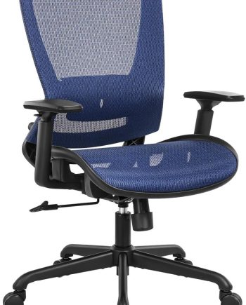 Mesh Office Chair,Ergonomic Computer Desk Chair,Sturdy Task Chair- Adjustable Lumbar Support & Armrests,Tilt Function,Comfort Wide Seat,Swivel Home Office Chair (Blue)