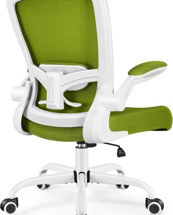 Office Chair, Ergonomic Desk Chair Breathable Mesh Chairs Adjustable High Back Lumbar Support Flip-up Armrests, Executive Rolling Swivel Comfy Computer Chairs Home Office Avocado Green